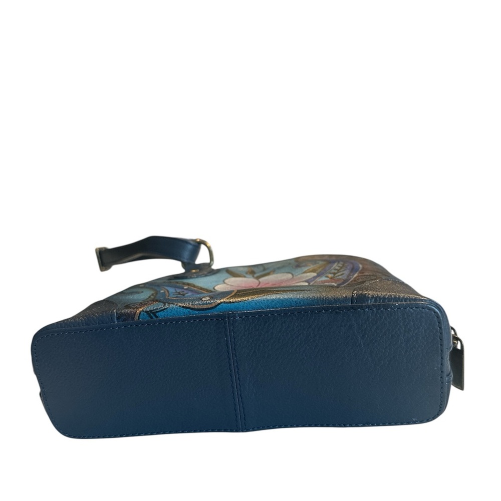 Anna by Anuschka Hand Painted Leather Small Multi Compartment Crossbody - Picture 5 of 6
